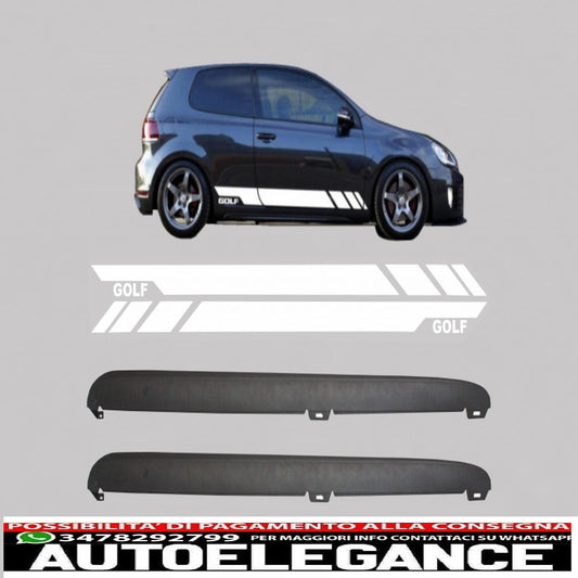 minigonne laterali con decalcomanie laterali adesivo in vinile bianco adatto per vw golf vi golf 6 (2008-2014) gti design