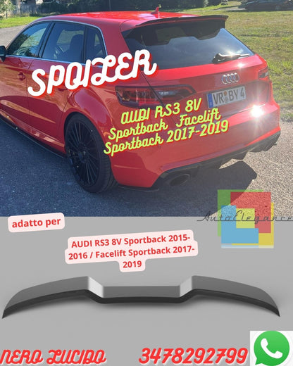 ✨Spoiler PER AUDI RS3 8V Sportback 2015-2016 / Facelift Sportback 2017-201P✨