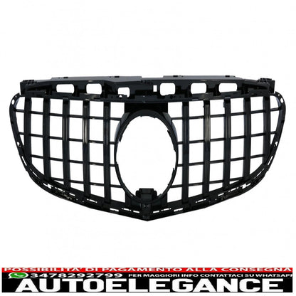 central grille suitable for mercedes e class w212 s212 facelift (2013-2016) gt-r design panamericana full piano black