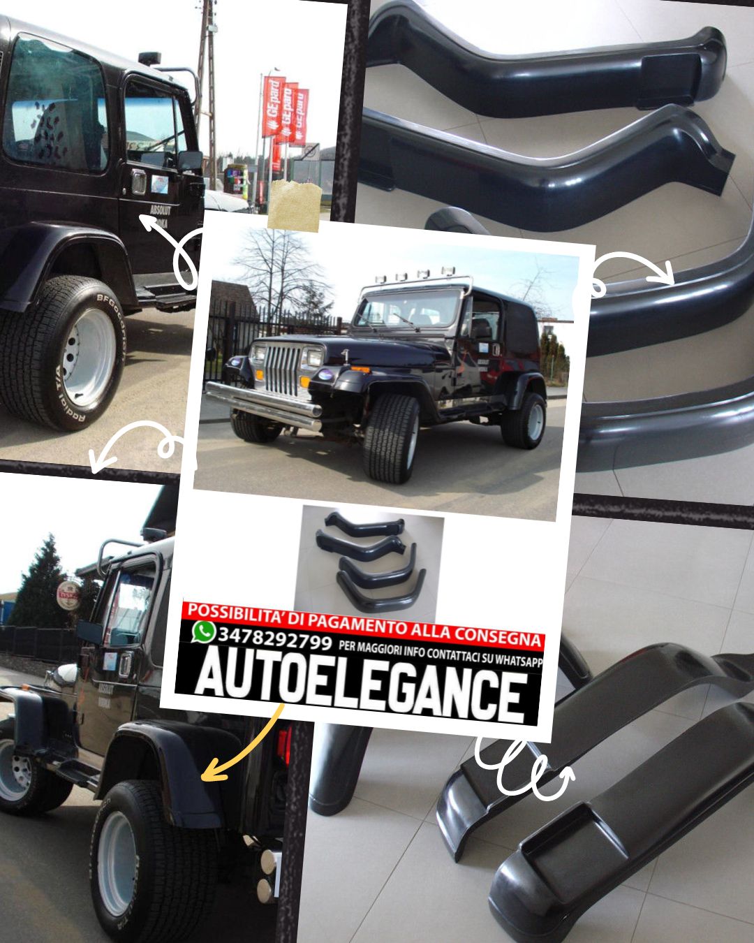 PARAFANGHI ADATTI PER JEEP WRANGLER YJ ( 1987 - 1996 )