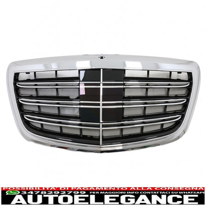 griglia anteriore adatta per mercedes classe s w222 (2014-08.2020) s63 s65 design cromato