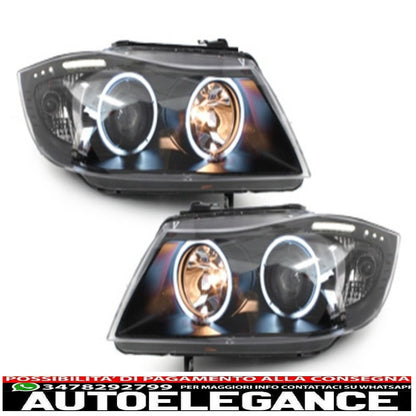 headlights suitable for bmw 3 series e90 e91 (03.2005-08.2008) angel eye ccfl black 