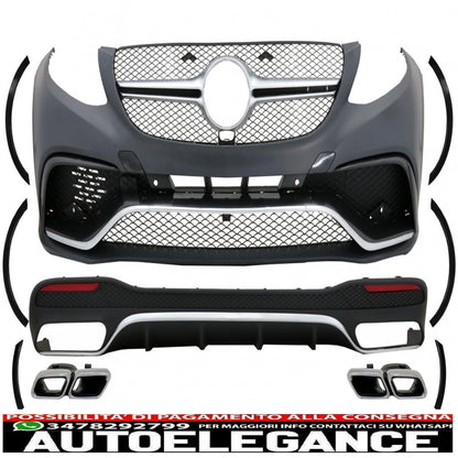 complete body kit suitable for mercedes gle w166 suv (2015-2018) black chrome