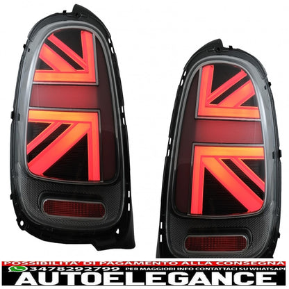 Rear lights suitable for mini one f55 f56 f57 3d 5d cabriolet (2014-2018) JCW Design smoke red