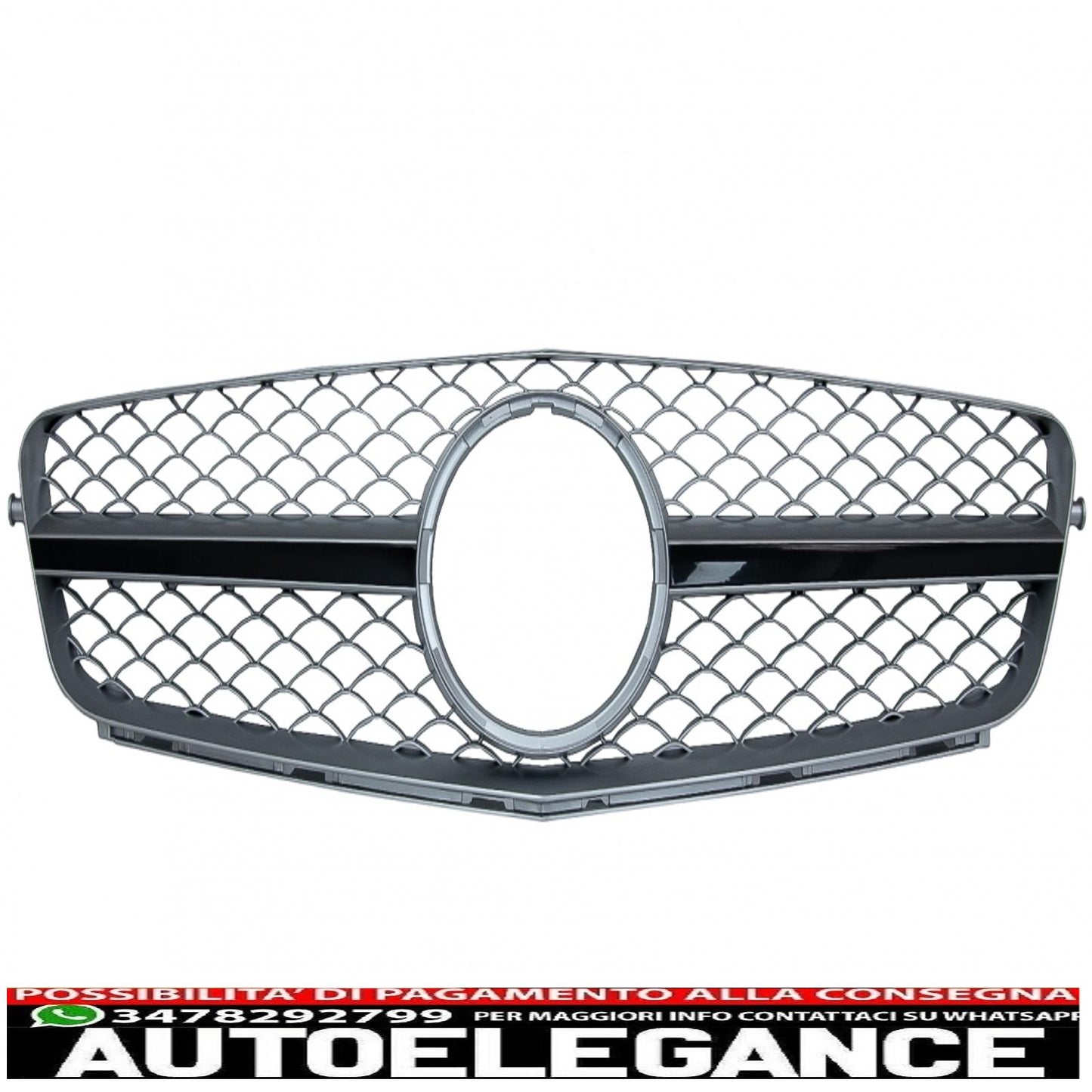 griglia anteriore adatta per mercedes classe c w204 s204 limousine station wagon (2007-2014) sport grigio scuro spazzolato sl look