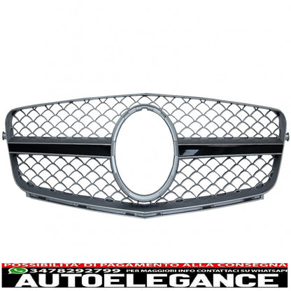 griglia anteriore adatta per mercedes classe c w204 s204 limousine station wagon (2007-2014) sport grigio scuro spazzolato sl look