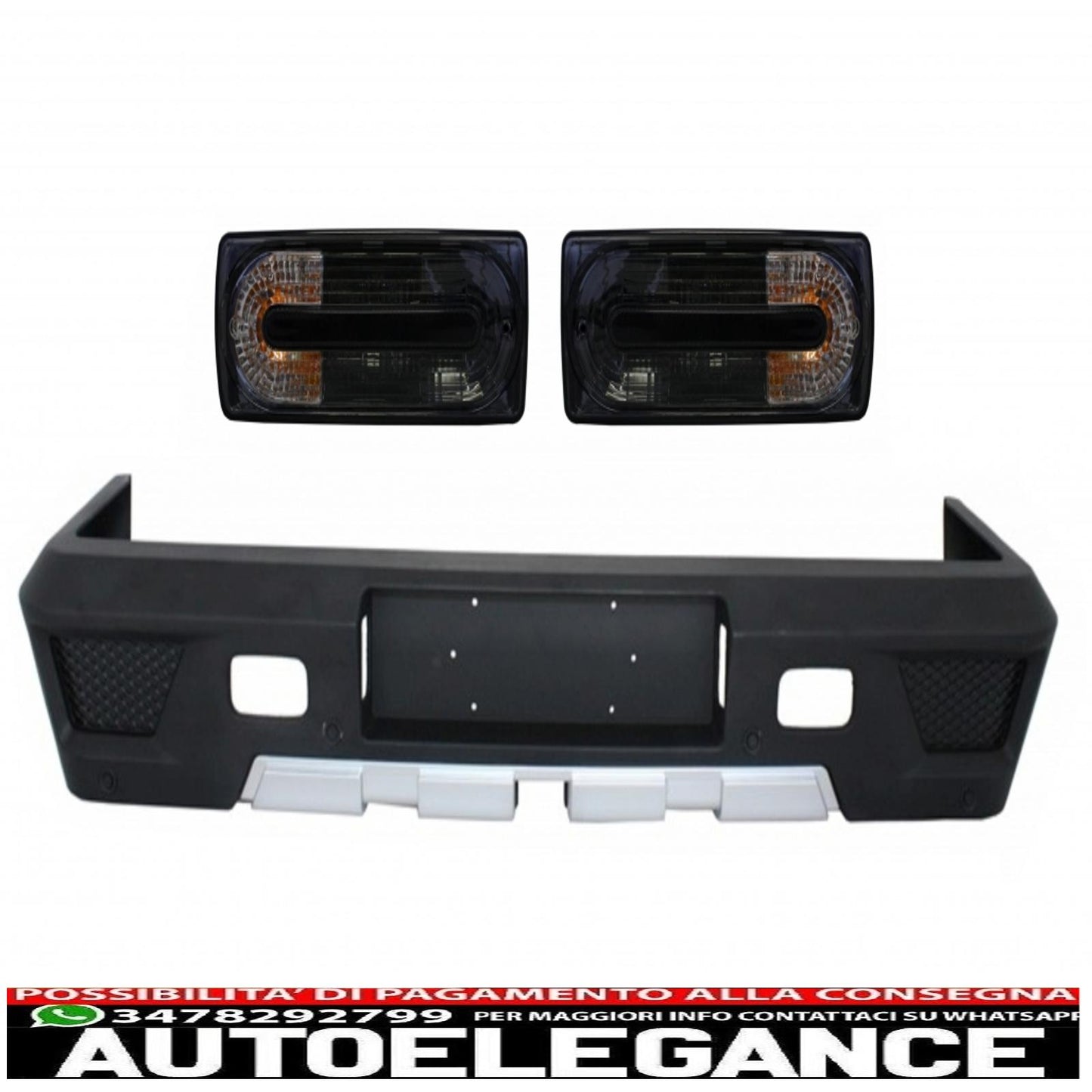 paraurti posteriore con fanali fumé adatto per mercedes classe g w463 (1989-2017) g63 design g65