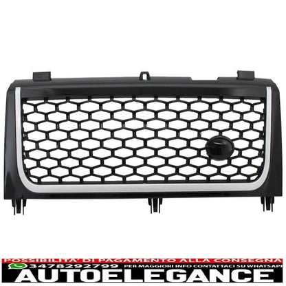 center grille suitable for land rover vogue iii l322 (2002-2005) piano black and silver autobiography supercharged edition