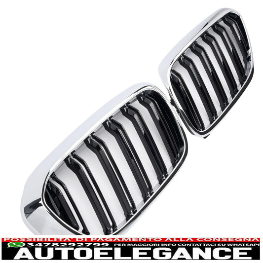Adatto alla griglia del radiatore BMW Serie 5 G30 G31 doppia barra cromata nera AUTOELEGANCERICAMBI