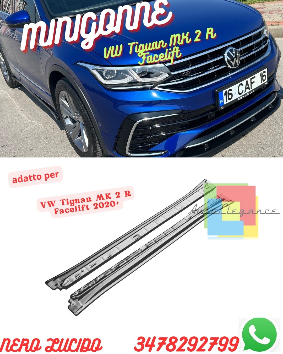 ✨Minigonne Laterali VOLKSWAGEN Tiguan MK 2 R Facelift 2020+✨