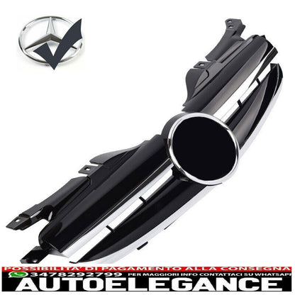 Sports radiator grille for Mercedes R170 SLK black + chrome