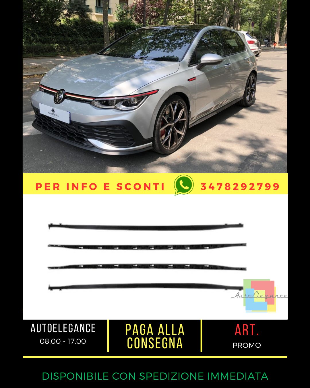 ⭐Pair of side skirts SUITABLE FOR golf 8 look rline⭐