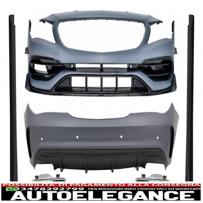 complete body kit with chrome exhaust tips suitable for mercedes cla c117 w117 (2013-2018) restyling cla45 design
