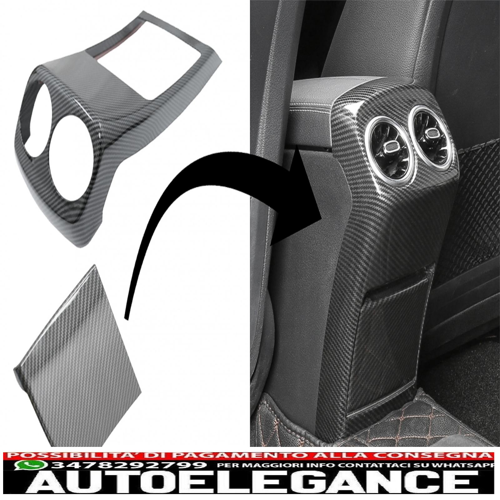 Copertura del rivestimento della presa d'aria della scatola del bracciolo posteriore adatto per mercedes classe A w177 v177 (2018-up) in fibra di carbonio AUTOELEGANCERICAMBI