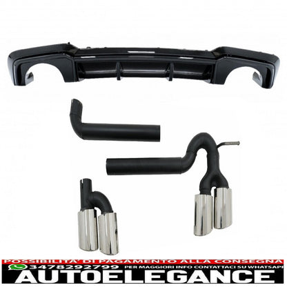 Diffusore mantovana paraurti posteriore con sistema di scarico completo adatto per audi a3 8v facelift (2016-2019) berlina cabrio rs3 solo design paraurti s-line pianoforte nero