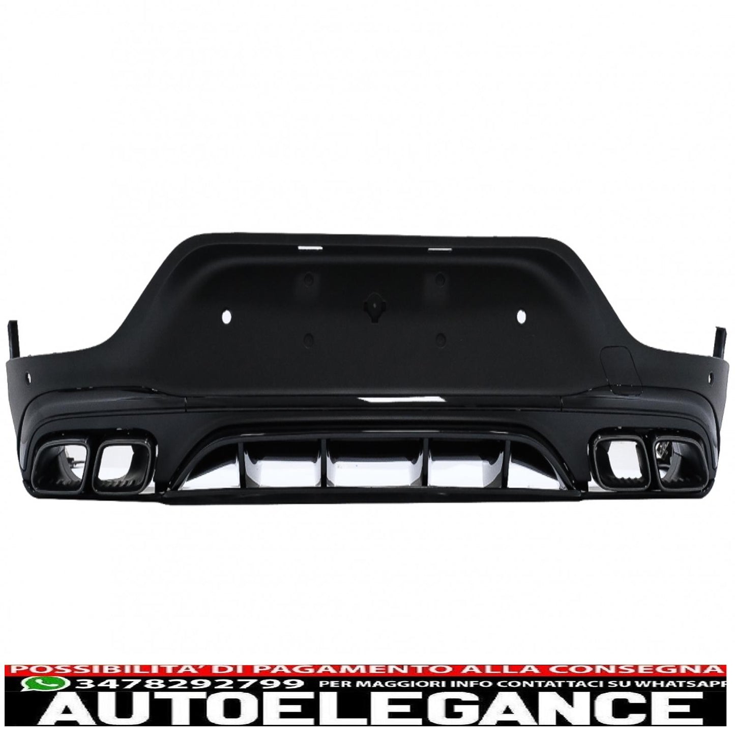diffusore posteriore con terminali di scarico neri adatti per mercedes glc coupe facelift c253 (2020-up) design glc63