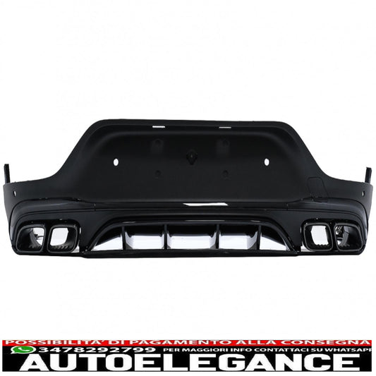 diffusore posteriore con terminali di scarico neri adatti per mercedes glc coupe facelift c253 (2020-up) design glc63