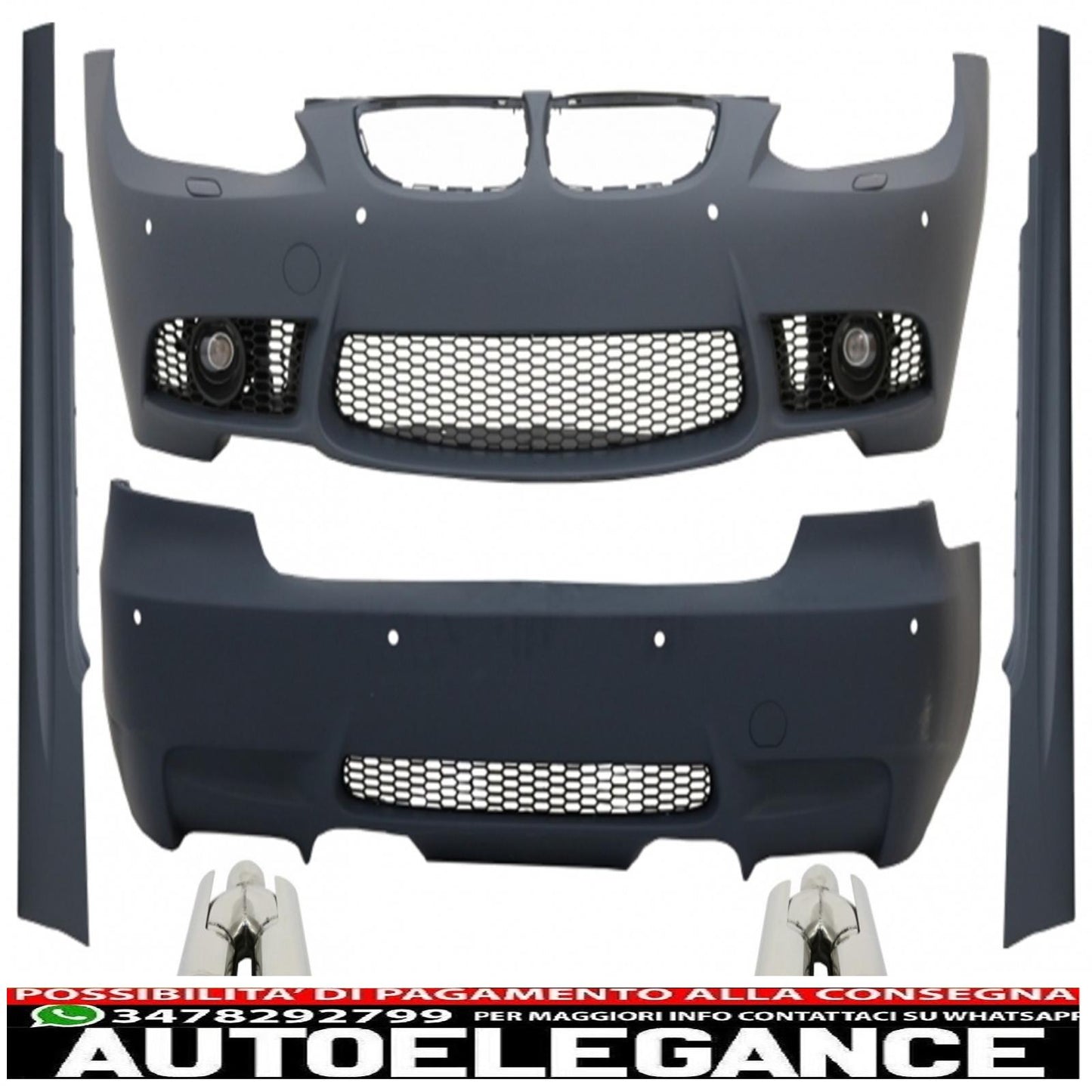 complete body kit with exhaust tips suitable for bmw 3 series e92 e93 (2006-2009) non-lci coupe cabrio m3 design