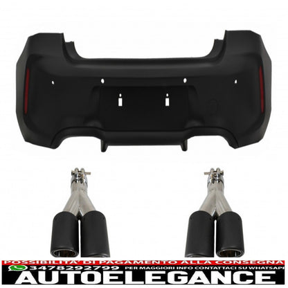 Rear Bumper Suitable for BMW 1 Series F20 F21 LCI (2015-06.2019) with M2 Design Carbon Fiber Dual Exhaust Tips