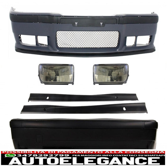kit carrozzeria completo adatto per bmw serie 3 e36 1992-1998 design m3 con minigonne laterali fendinebbia
