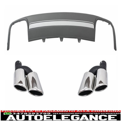 paraurti posteriore mantovana diffusore d'aria terminale di scarico adatto per audi a4 b8 facelift (2012-2015) limousine/avant s4 design