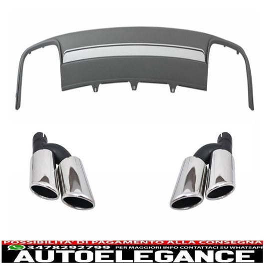 paraurti posteriore mantovana diffusore d'aria terminale di scarico adatto per audi a4 b8 facelift (2012-2015) limousine/avant s4 design
