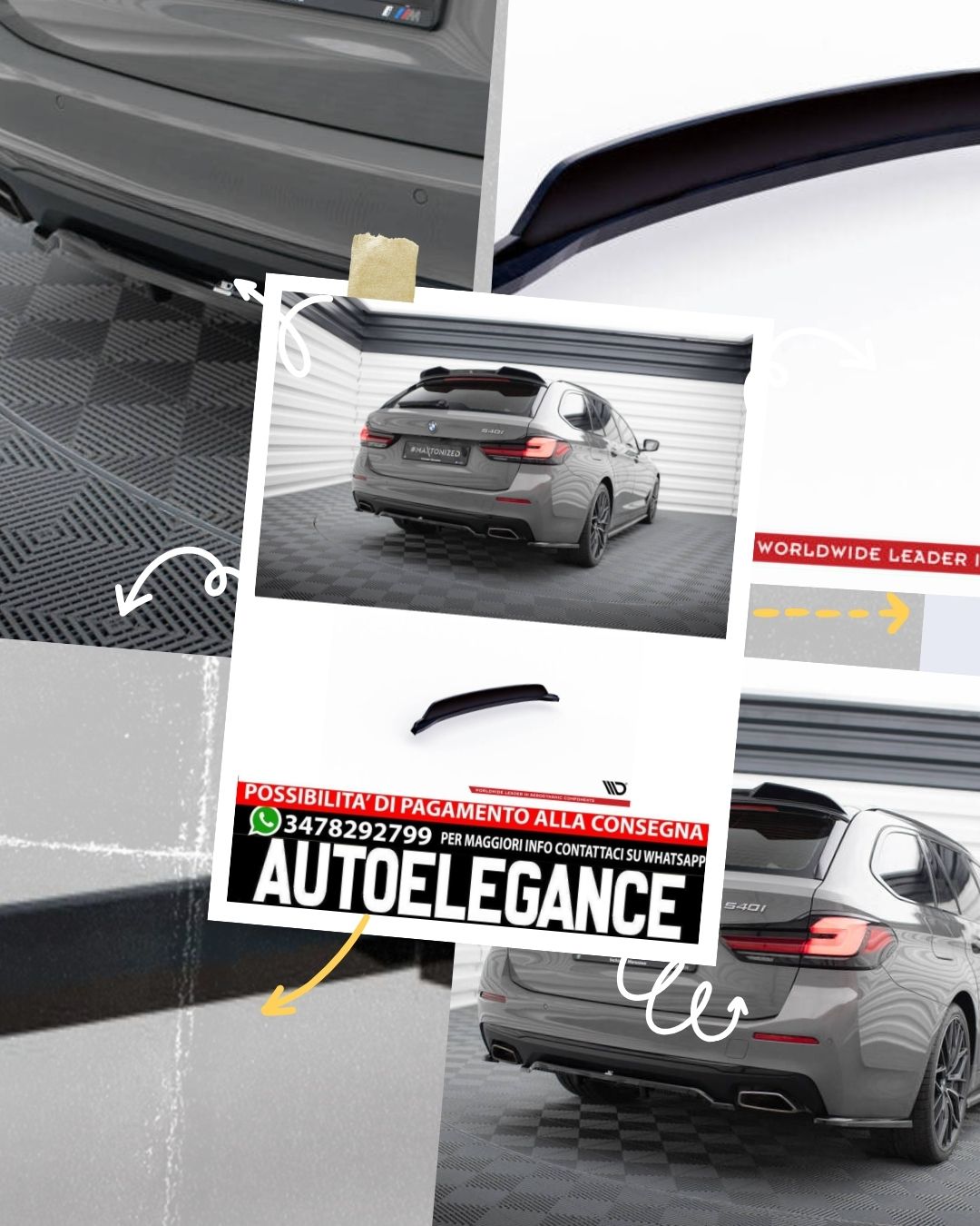 Aerotwin Kit Tergicristallo Anteriore E Posteriore Per BMW Serie 5 G31 Touring - Spazzole Flat Bar 650mm/475mm + Posteriore 350mm