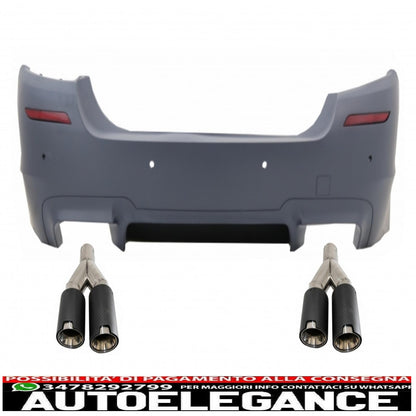 Rear Bumper Suitable for BMW 5 Series F10 (2011-2017) with M5 Design Carbon Fiber Dual Exhaust Tips