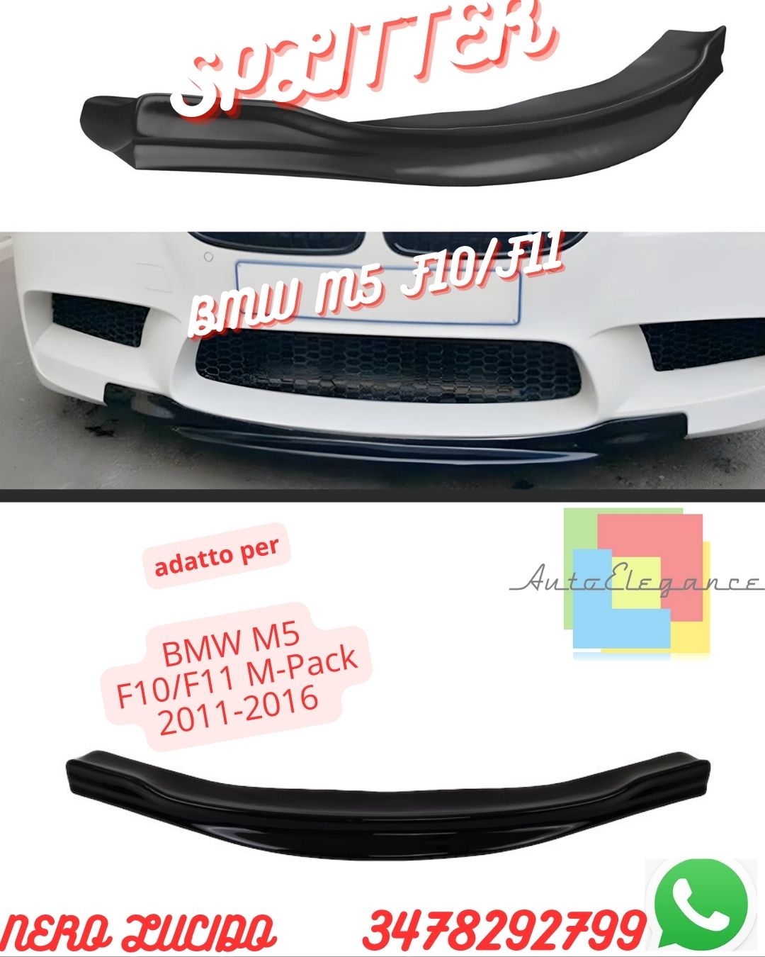 SPLITTER ADATTO PER ⭐ BMW M5 F10/F11 M-Pack 2011-2016⭐
