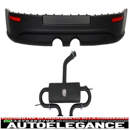rear bumper extension suitable for vw golf v (2003-2007) r32 look and complete exhaust system