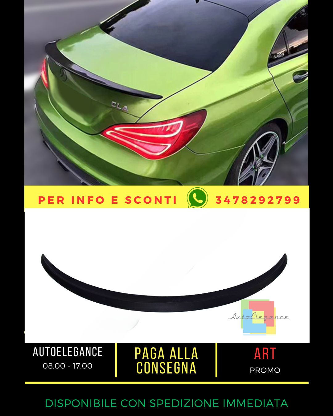 ✨SPOILER ADATTO PER Mercedes CLA class W117 2013-2019 Sedan✨