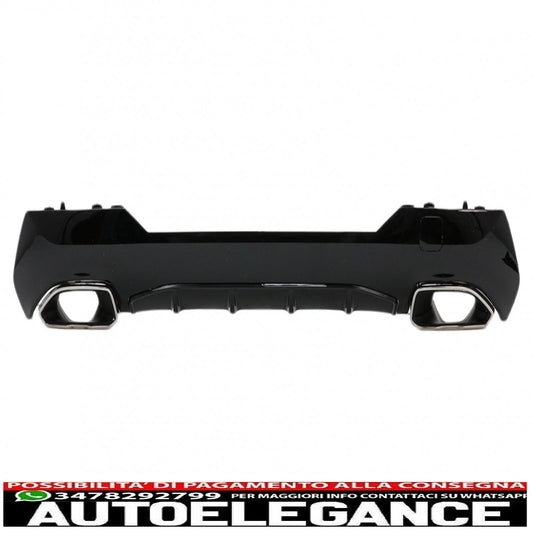 Rear Bumper Valance Diffuser with Exhaust Tips Suitable for BMW 4 Series G22 G23 M Sport (2020-up) M440i Chrome Design