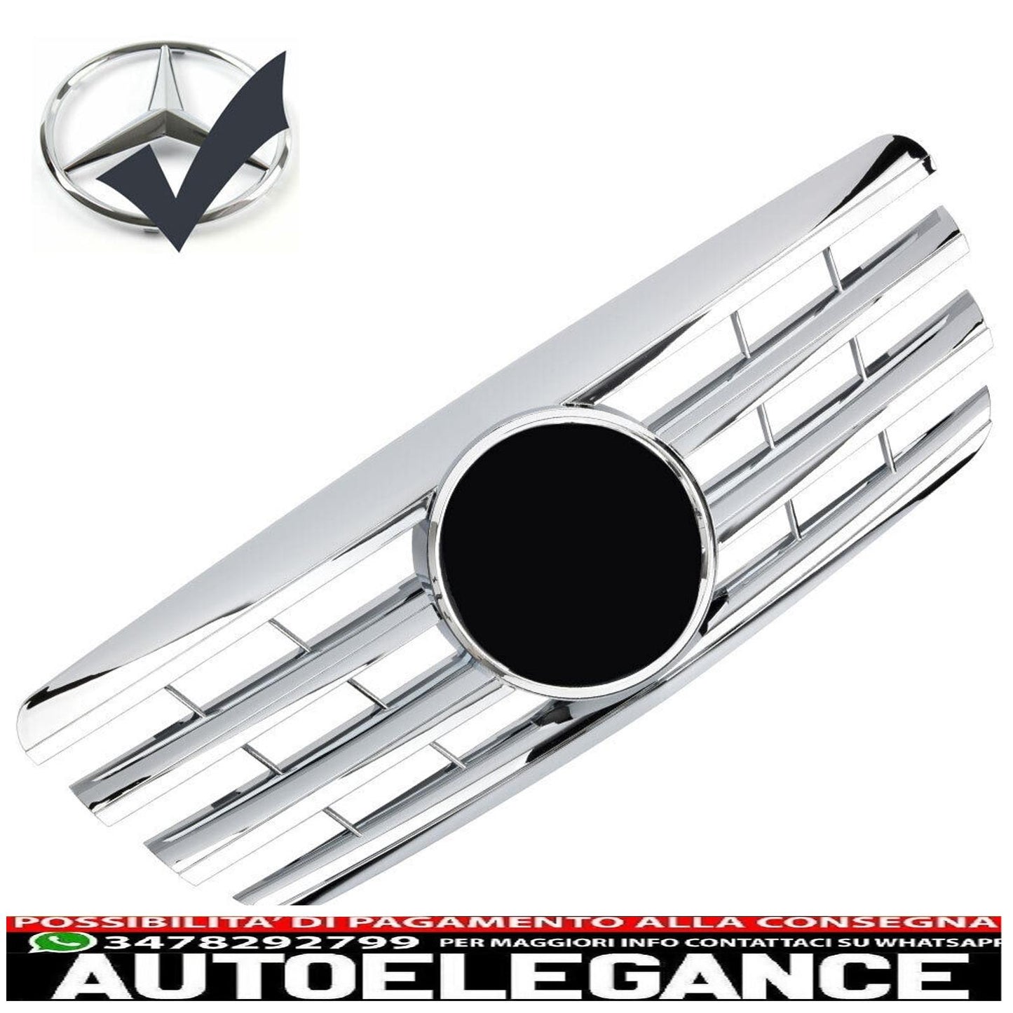 Griglia del radiatore sportiva per Mercedes W210 S210 1999-2002 cromata
