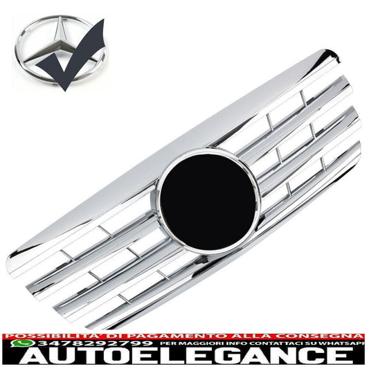 Sport radiator grille for Mercedes W210 S210 1999-2002 chrome 