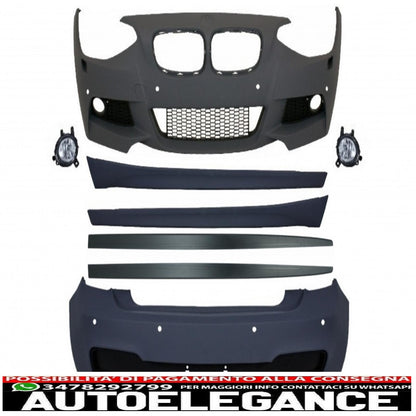 kit completo carrozzeria con minigonne laterali estensioni labbra aggiuntive adatto per BMW Serie 1 F20 (2011-2014) design m-technik