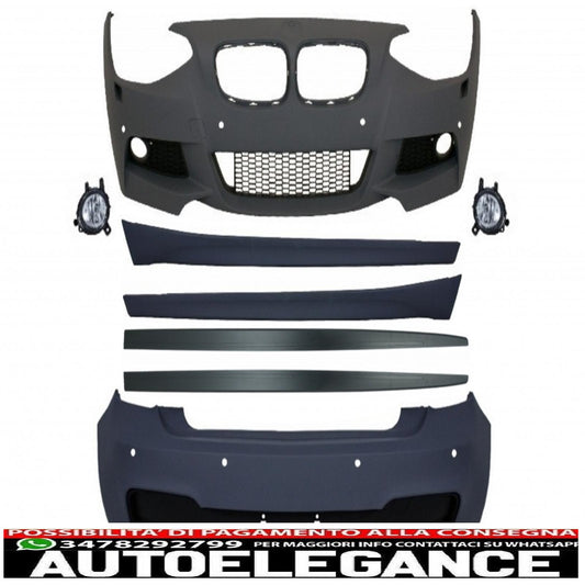 kit completo carrozzeria con minigonne laterali estensioni labbra aggiuntive adatto per BMW Serie 1 F20 (2011-2014) design m-technik