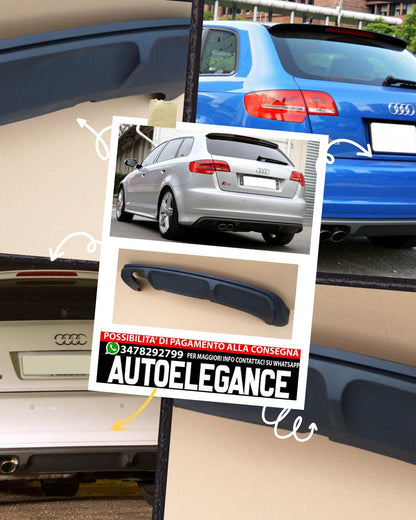 DIFFUSORE ADATTO PER AUDI A3 8P 5 PORTES SPORTBACK S3 STYLE ( 2005-2008 )