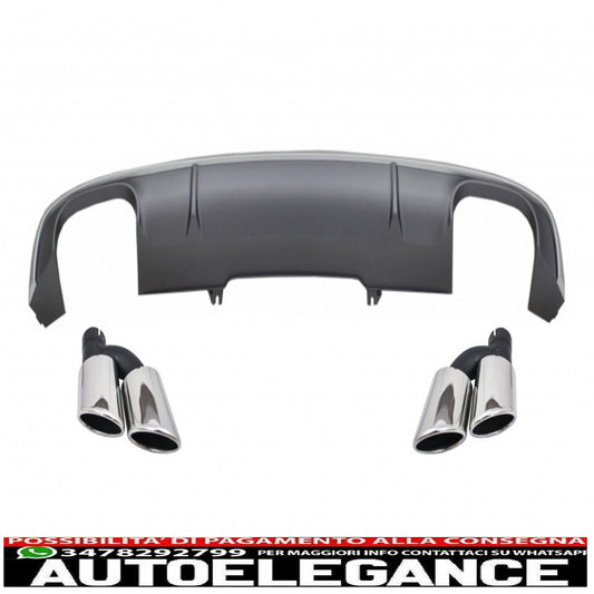 Diffusore paraurti posteriore con terminali di scarico terminali di scarico adatti per audi a4 b9 8w berlina avant s-line (2016-2018) s4 design