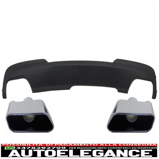 diffusore d'aria a doppia uscita adatto per bmw f10 f11 (2011-2017) con terminali di scarico sport m-tech 550i design