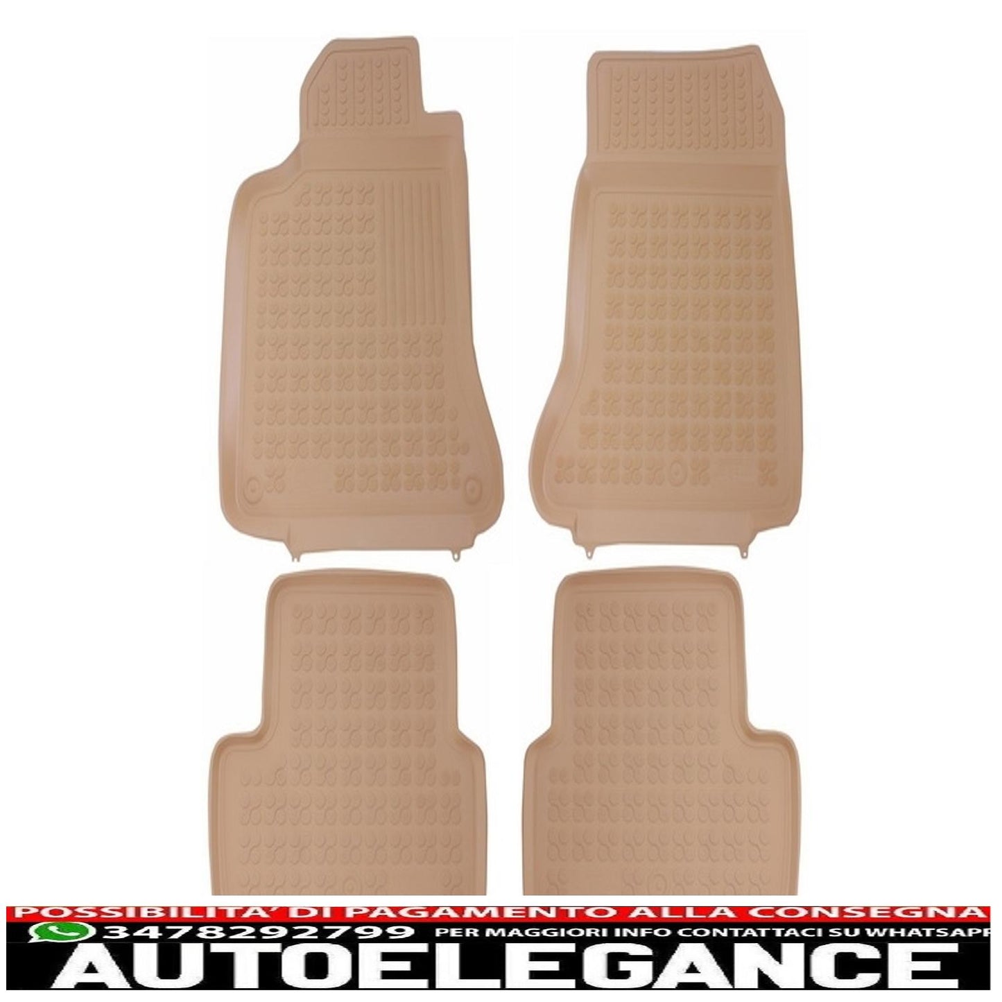 Beige rubber mat suitable for Mercedes A-Class W176 (2012-2018) Gla X156 (2013-)