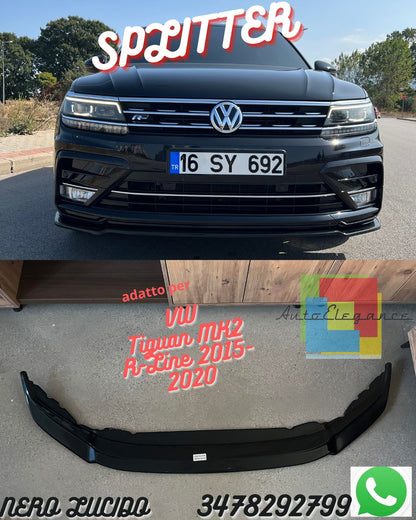 Splitter Anteriore VOLKSWAGEN Tiguan MK2 R-Line 2015-2020 Con ABE TÜV