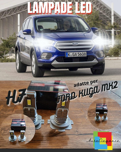KIT LED H7 PER FORD KUGA MK2 RESTYLING 6000K 6000 LUMEN CANBUS ANABBAGLIANTI