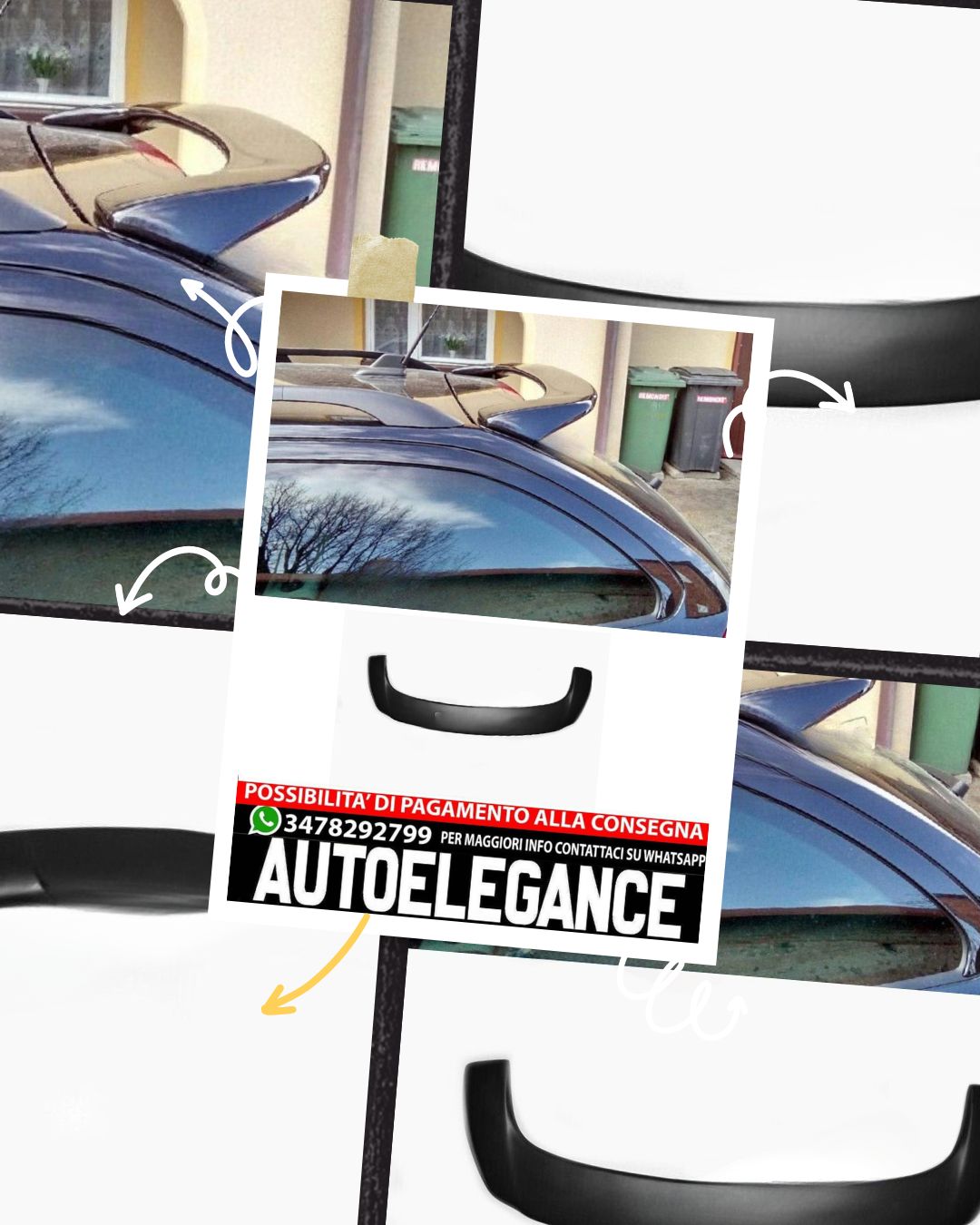 SPOILER TETTO POSTERIORE per Skoda Octavia 2 Kombi 2004-2013