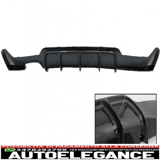 Rear bumper diffuser suitable for bmw 4 series f32 f33 f36 (2013-2019) coupe cabrio m performance design carbon film covering left double outlet