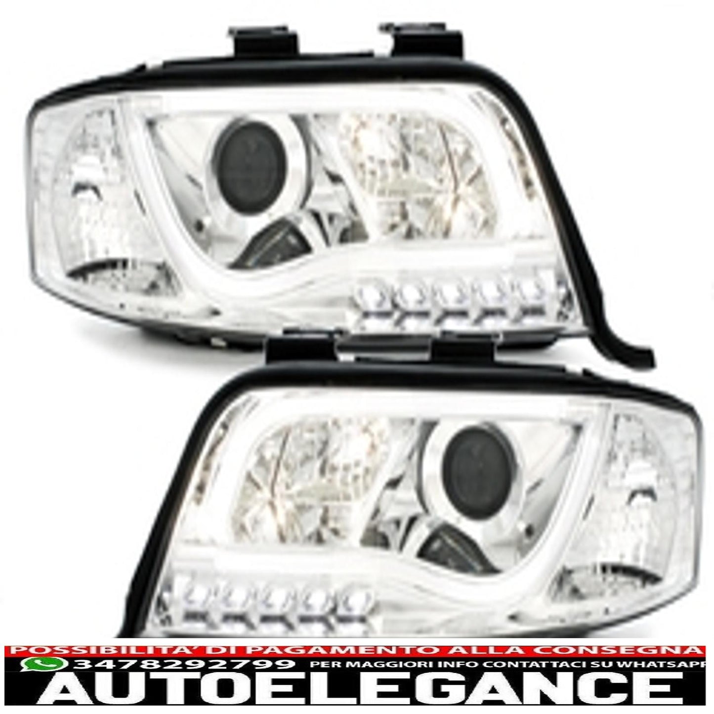 headlights suitable for audi a6 4b restyling 01-04 chrome 
