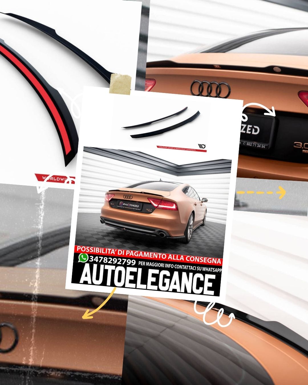 Spoiler Cap ADATTO COMPATIBILE PER Audi A7 C7 (2010 - 2014  )