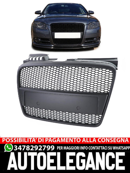 Griglia Sport a nido d'ape nera aftermarket compatibile con Audi A4 B7 04-07 + Cabrio