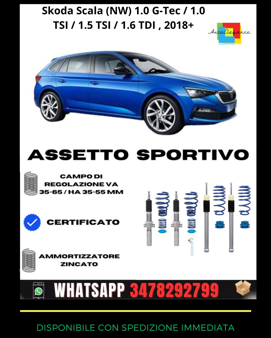 🔥Assetto sportivo adatto per Skoda Scala NW 1.0 G-Tec 1.0/ 1.5/1.6 TSI 18+🔥