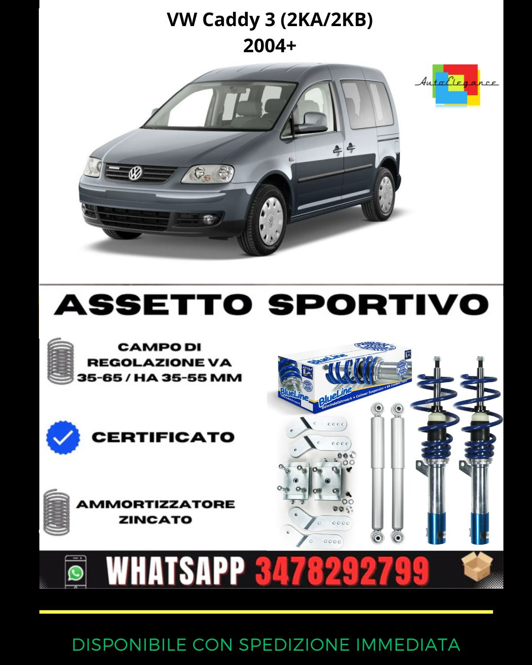 🔥Assetto sportivo adatto per VW Caddy 3 (2KA/2KB) 2014+🔥