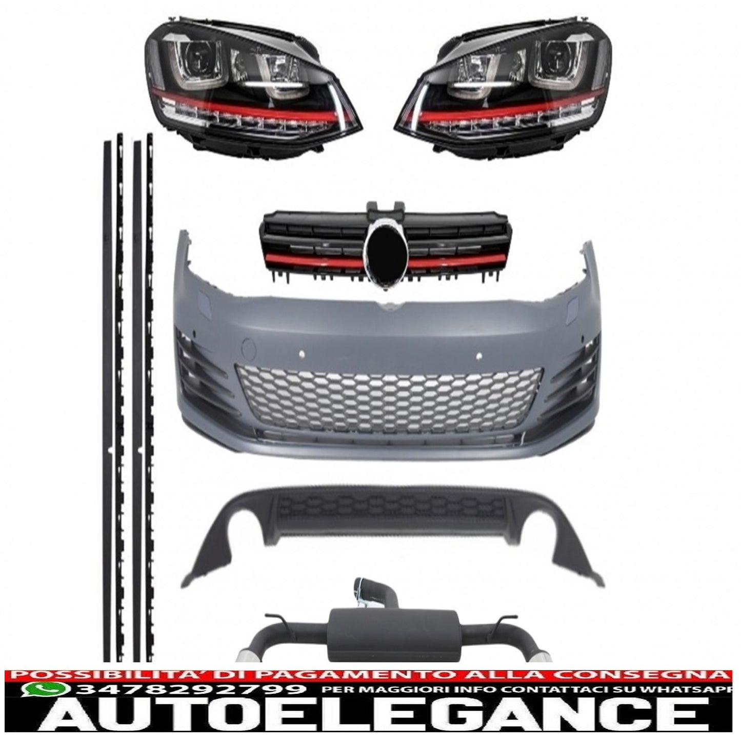 complete body kit suitable for vw golf vii 7 (2013-2016) gti design 